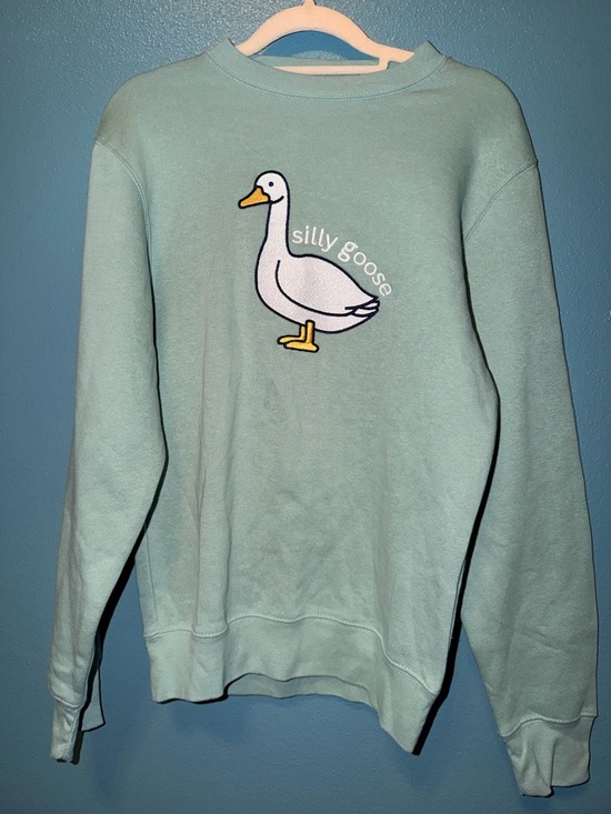 Tops - Mint Green 'Silly Goose' Graphic Sweatshirt